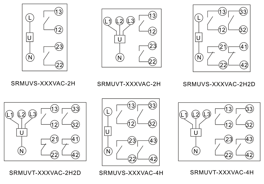 SRMUVS-58VAC-4H內部接線圖